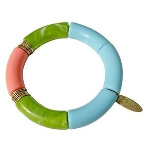 Plunder Design Ellie Green Blue Pink Chunk Bead
Elastic Bracelet